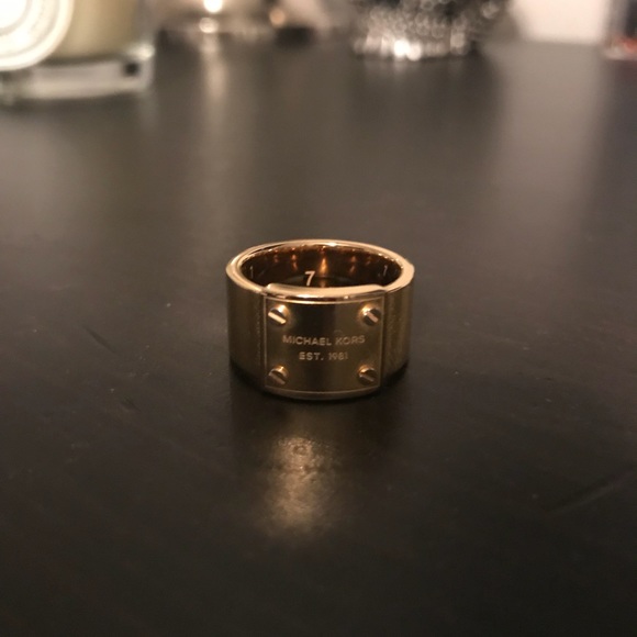 michael kors logo plaque ring